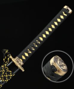 japanese wakizashi handmade high manganese steel gold blade japanese 5