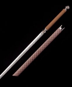 modern ninjato handmade japanese ninjato sword with brown scabbard 1 6