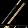 modern ninjato handmade japanese ninjato sword with golden scabbard