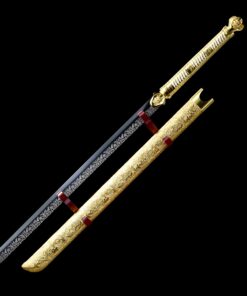 modern ninjato handmade japanese ninjato sword with golden scabbard 1 4