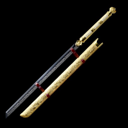 modern ninjato handmade japanese ninjato sword with golden scabbard 1 4