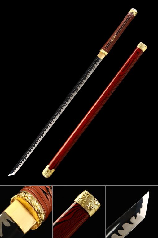 modern ninjato handmade japanese ninjato sword with rosewood scabbard scaled