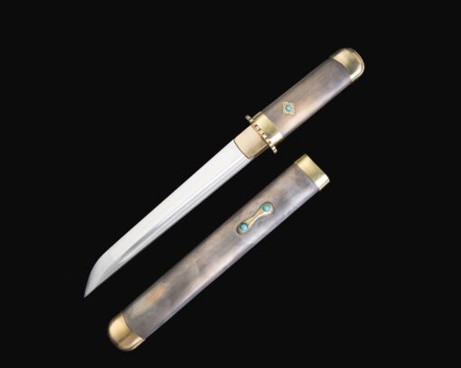 modern short sword handmade pattern steel plum blossom theme short japanese 1