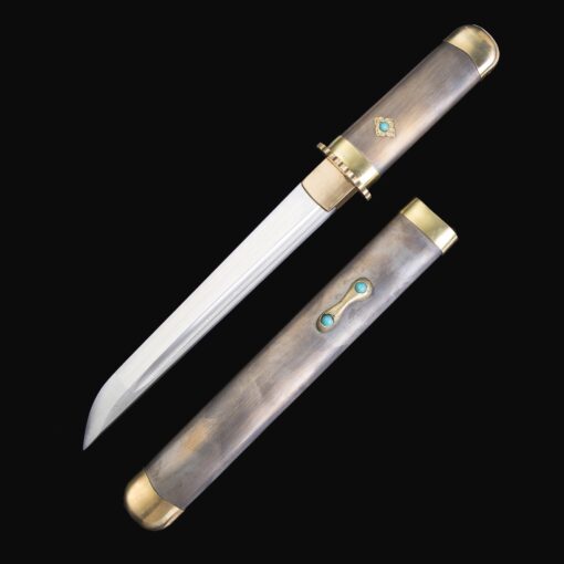 modern short sword handmade pattern steel plum blossom theme short japanese 2