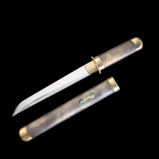 modern short sword handmade pattern steel plum blossom theme short japanese 4