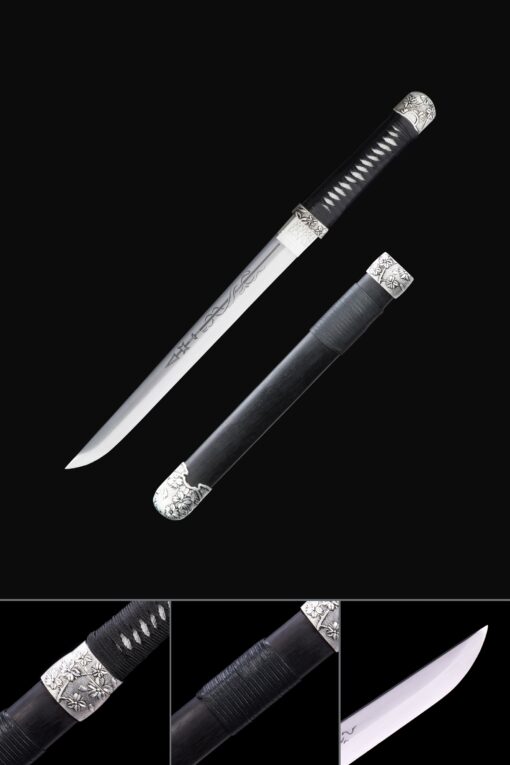 modern short sword handmade stainless steel real japanese short hamidashi scaled