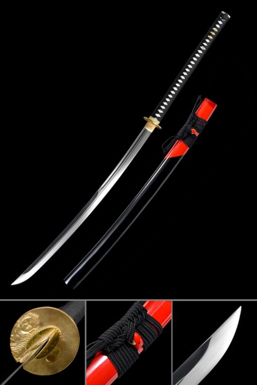 naginata sword handmade japanese naginata sword full tang with black scaled