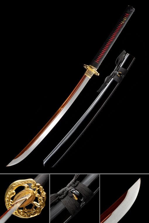 naginata sword handmade japanese naginata sword with red blade scaled