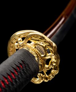 naginata sword handmade japanese naginata sword with red blade 1 2