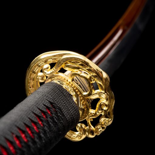 naginata sword handmade japanese naginata sword with red blade 1 2