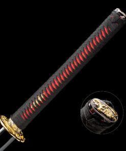 naginata sword handmade japanese naginata sword with red blade 1 4