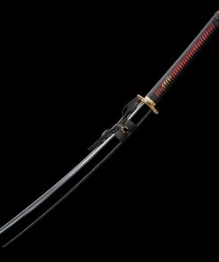 naginata sword handmade japanese naginata sword with red blade 1 6