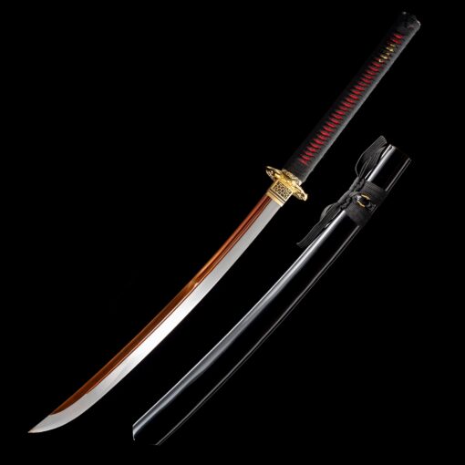 naginata sword handmade japanese naginata sword with red blade 1 7