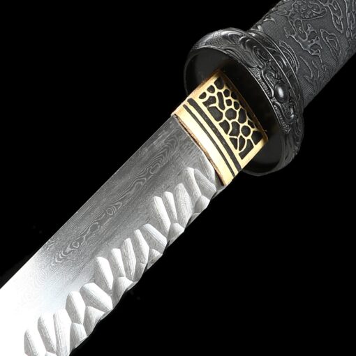 ninja sword handcrafted full tang japanese ninja sword damascus steel with 3