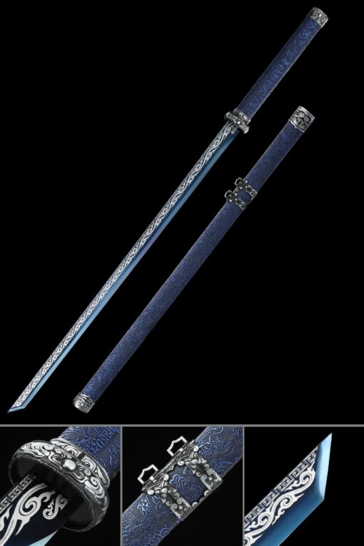 ninja sword handcrafted full tang japanese ninja sword with blue 1060 scaled