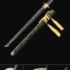 ninja sword handmade japanese ninjato sword full tang with black scabbard