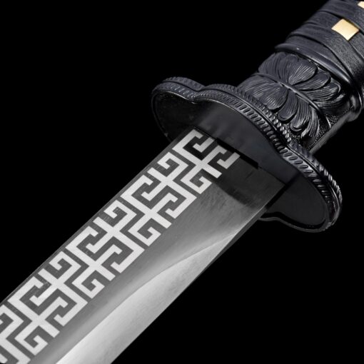 ninjato katana handmade japanese chokuto ninjato sword with golden scabbard 8