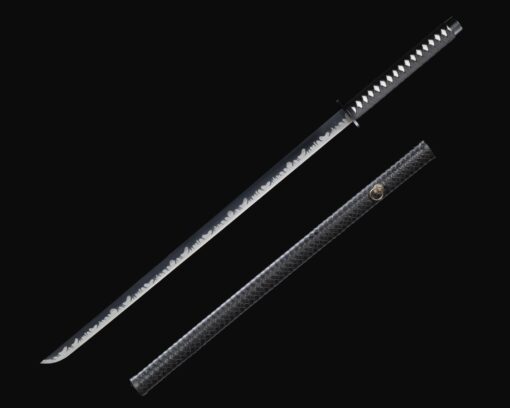 ninjato sword handmade japanese chokuto ninjato sword with black blade 1 1