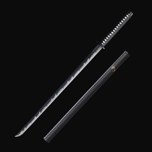 ninjato sword handmade japanese chokuto ninjato sword with black blade 1 2