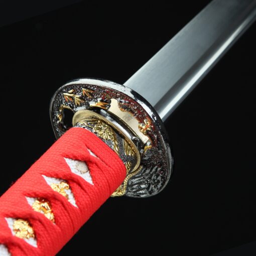 ninjato sword handmade japanese chokuto ninjato sword with tiger tsuba 1 2