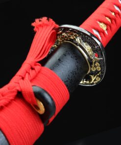 ninjato sword handmade japanese chokuto ninjato sword with tiger tsuba 1 3