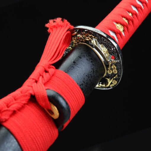 ninjato sword handmade japanese chokuto ninjato sword with tiger tsuba 1 3