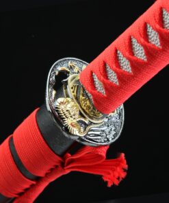 ninjato sword handmade japanese chokuto ninjato sword with tiger tsuba 1 4