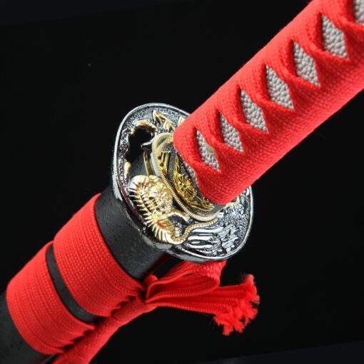 ninjato sword handmade japanese chokuto ninjato sword with tiger tsuba 1 4