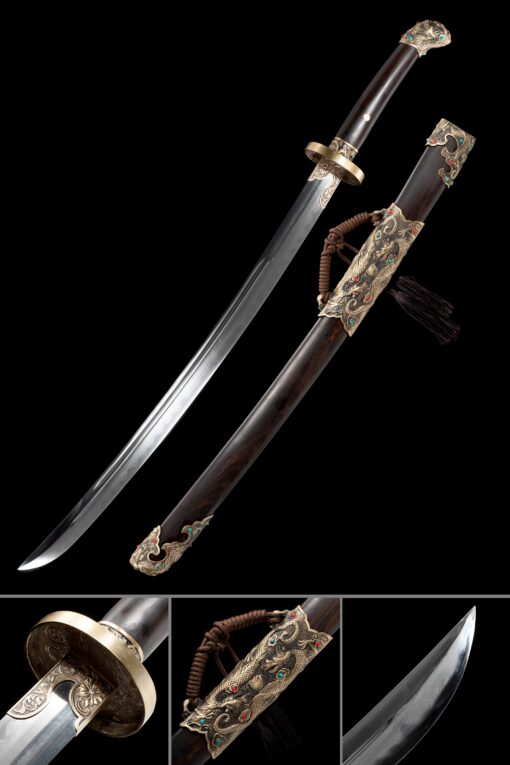 qing dao sword high performance chinese qing dynasty sword with black wood scaled