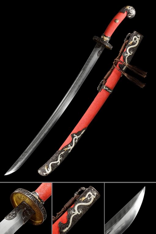 qing dao sword high performance chinese qing dynasty sword with red rayskin scaled