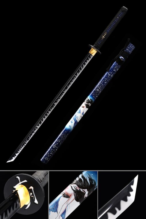 real ninja sword handmade japanese ninjato ninja sword with black blade scaled