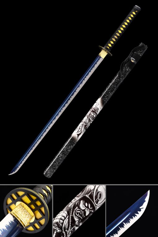 real ninja sword handmade japanese ninjato ninja sword with blue blade scaled