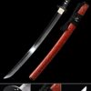 red wakizashi handmade t10 carbon steel real hamon japanese wakizashi sword 1