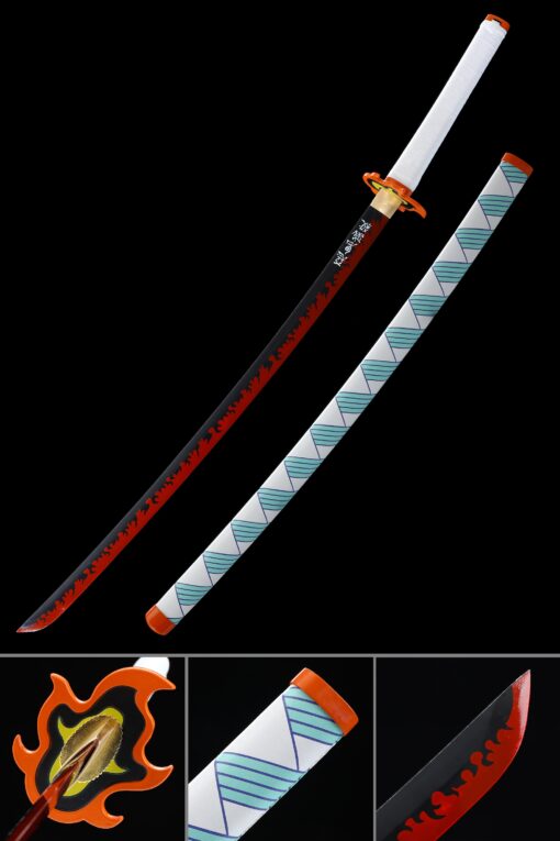 rengoku sword kyojuro rengokus sword demon slayer sword kimetsu no yaiba scaled