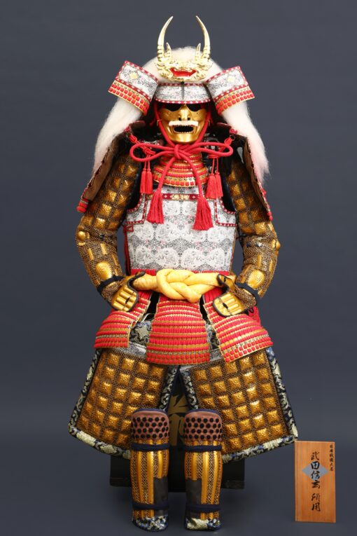 samurai armor handmade golden takeda clan japanese samurai armor with white scaled