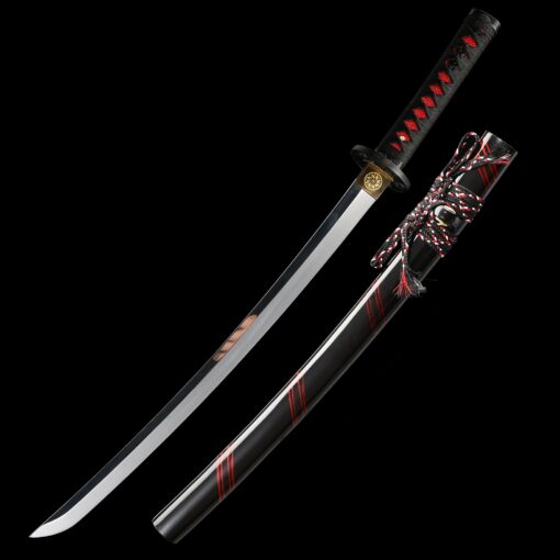 short katana handcrafted japanese wakizashi sword with 1095 carbon steel