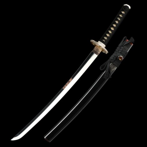 short katana handmade full tang wakizashi sword 1095 carbon steel with