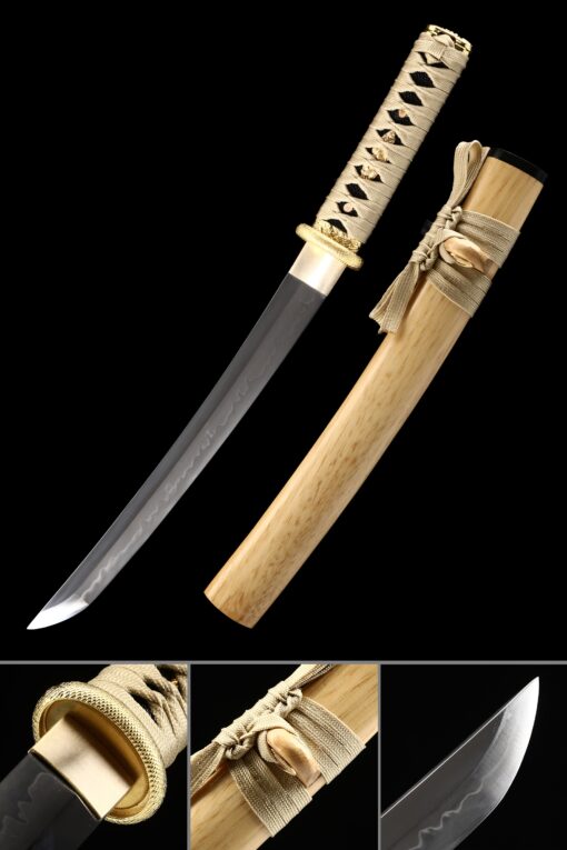 short katana handmade japanese tanto sword real hamon truekatana scaled