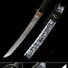 short katana handmade japanese tanto sword t10 folded clay tempered steel