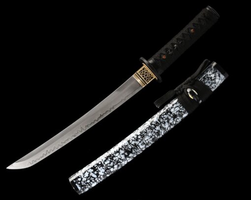 short katana handmade japanese tanto sword t10 folded clay tempered steel 1 1