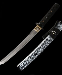 short katana handmade japanese tanto sword t10 folded clay tempered steel 1 2