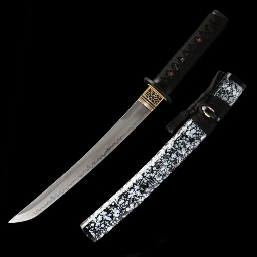 short katana handmade japanese tanto sword t10 folded clay tempered steel 1 2