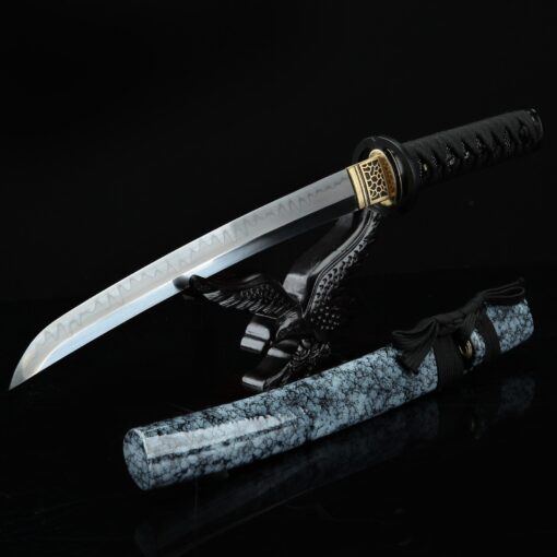 short katana handmade japanese tanto sword t10 folded clay tempered steel 1 4