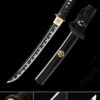 short katana handmade tanto sword high manganese steel with black blade