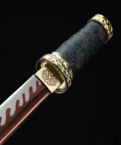 short straight sword handmade japanese hamidashi tanto sword with red blade 3