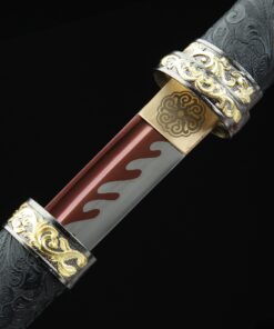 short straight sword handmade japanese hamidashi tanto sword with red blade 4