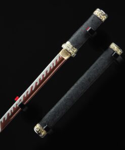 short straight sword handmade japanese hamidashi tanto sword with red blade 8