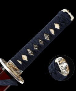 short tanto handmade full tang japanese tanto sword damascus steel with red 7