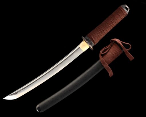 short tanto handmade high manganese steel japanese tanto sword with black 1