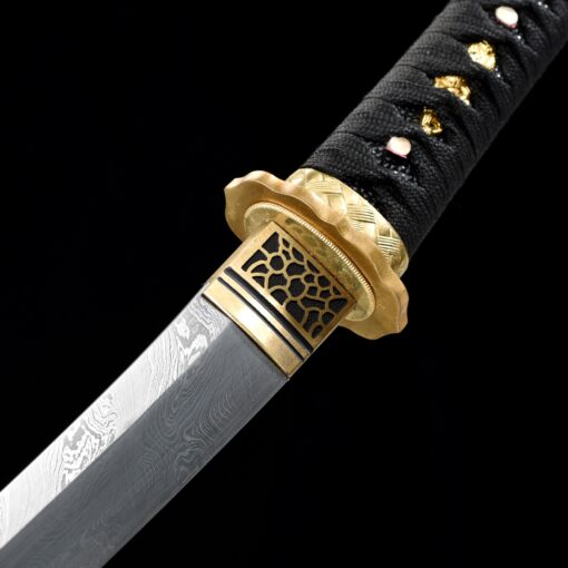 short tanto handmade pattern steel full tang real japanese tanto sword with 3